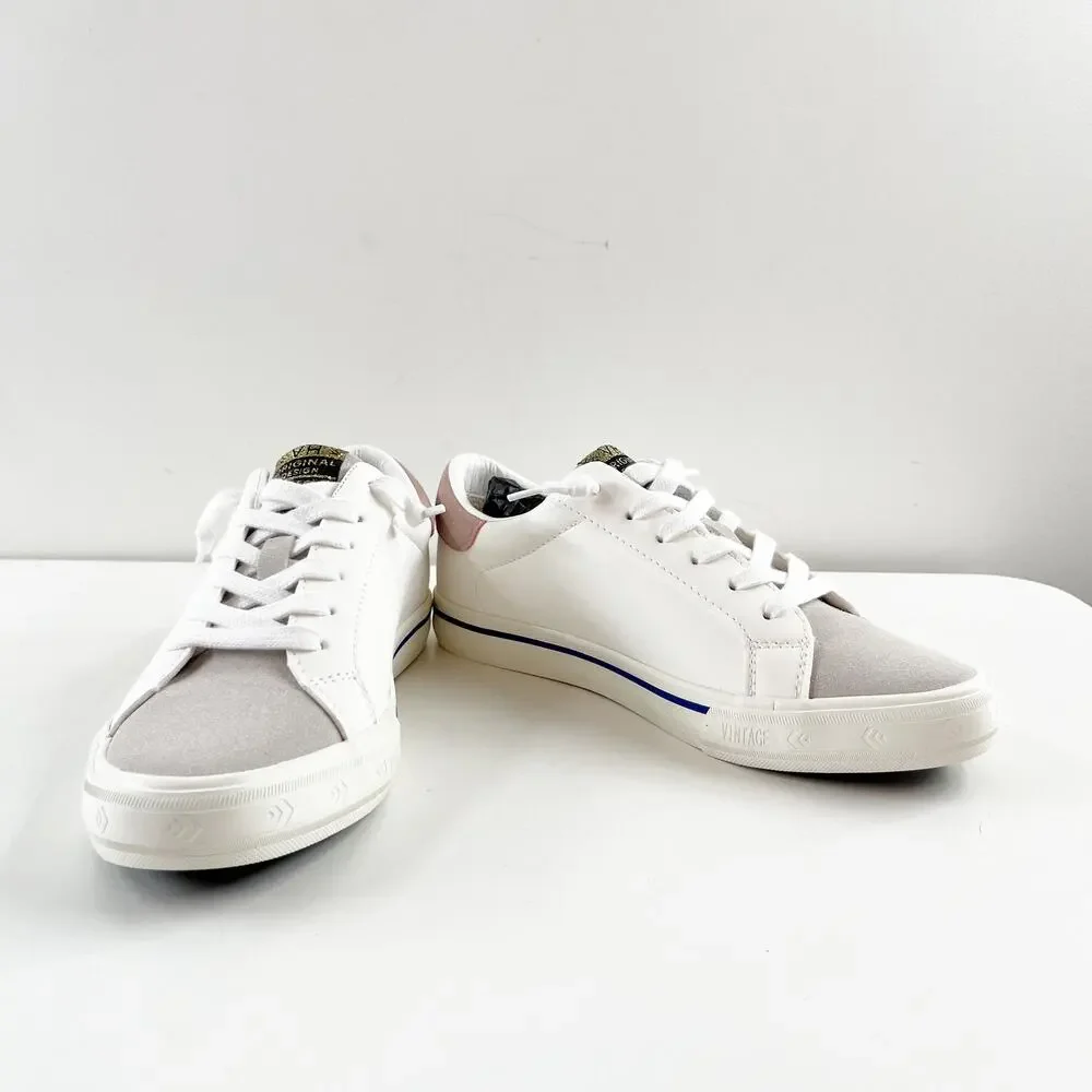 Vintage Havana Mighty Low Top Sneakers Silver Glitter Blue Striped Size 8